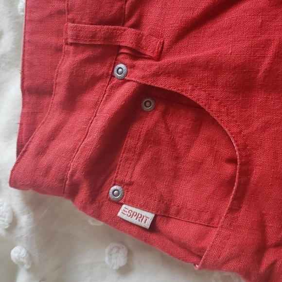 Beautiful vintage Esprit 100% linen red pants high waisted straight leg - Picture 9 of 9